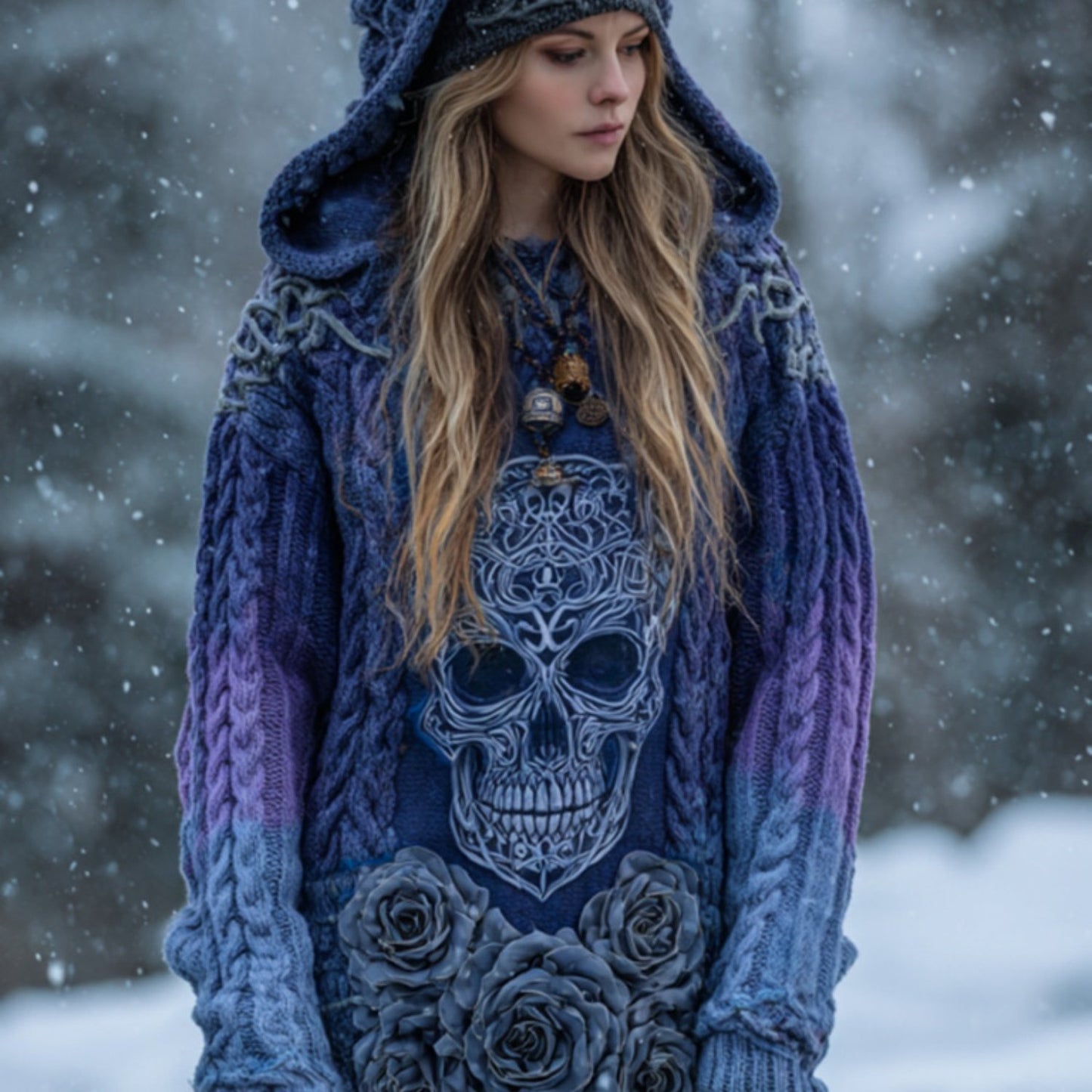 Oversized Gothic Hooded Sweater