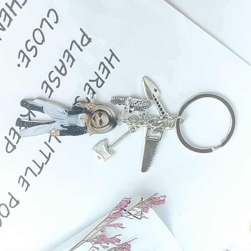 1pc Horror Female Character Keychain, Suitable for Backpack Buckle, Keychain Wallet Pendant Cute Portable Pendant Car Keychain Pendant, Perfect Gift for Women Horror Lovers
