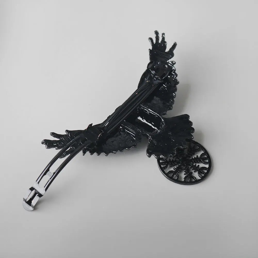 gothic crow hairclip vintage animal Barrettes hairpins witch viking women hair accessories hallowen cosplay party headdress