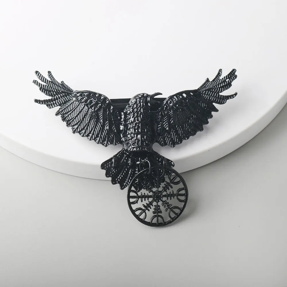 gothic crow hairclip vintage animal Barrettes hairpins witch viking women hair accessories hallowen cosplay party headdress