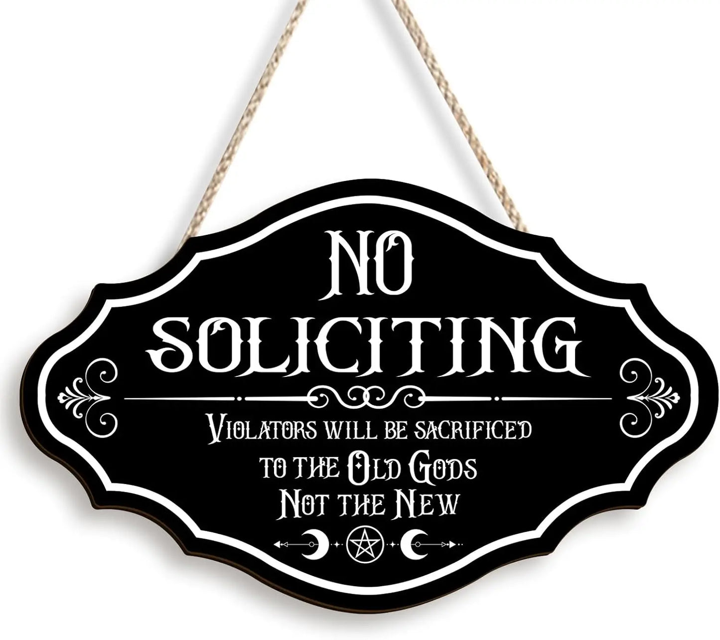 Gothic Bathroom Wall Art – 'Please Do Not Summon Demons' Funny Spooky Sign, Occult Wooden Hanging Decor for Dark Humor Lovers