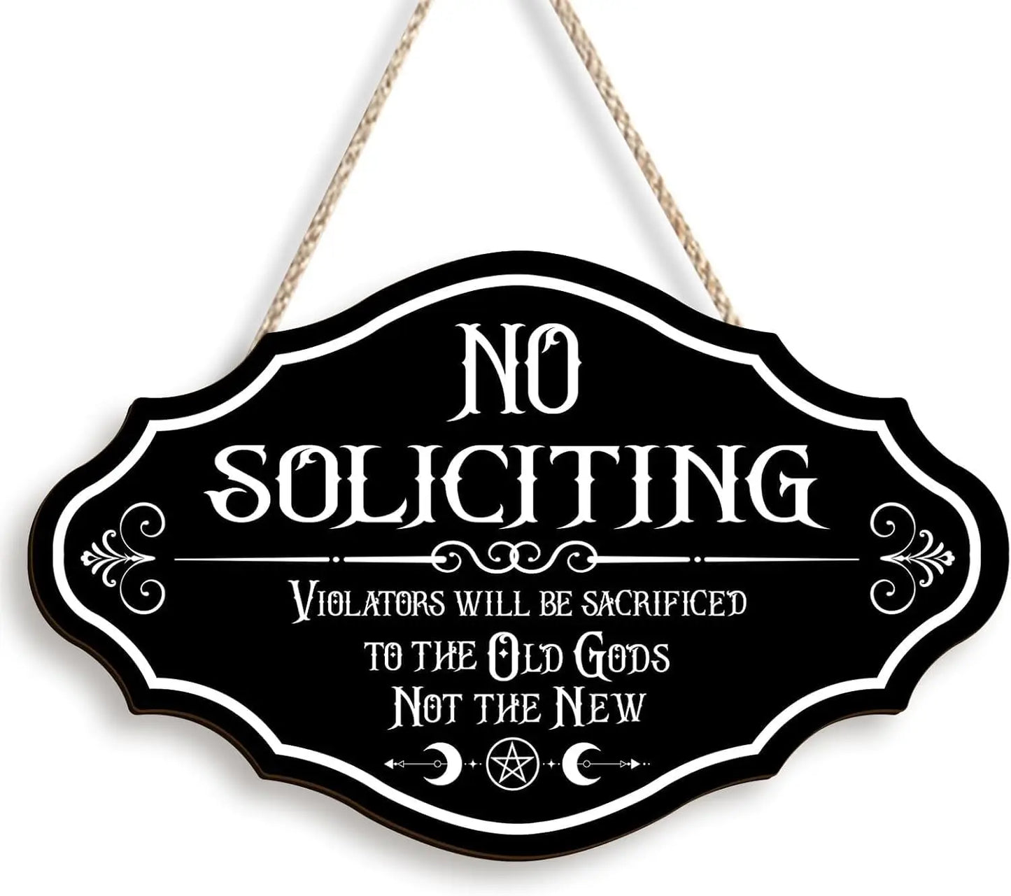 Gothic Bathroom Wall Art – 'Please Do Not Summon Demons' Funny Spooky Sign, Occult Wooden Hanging Decor for Dark Humor Lovers