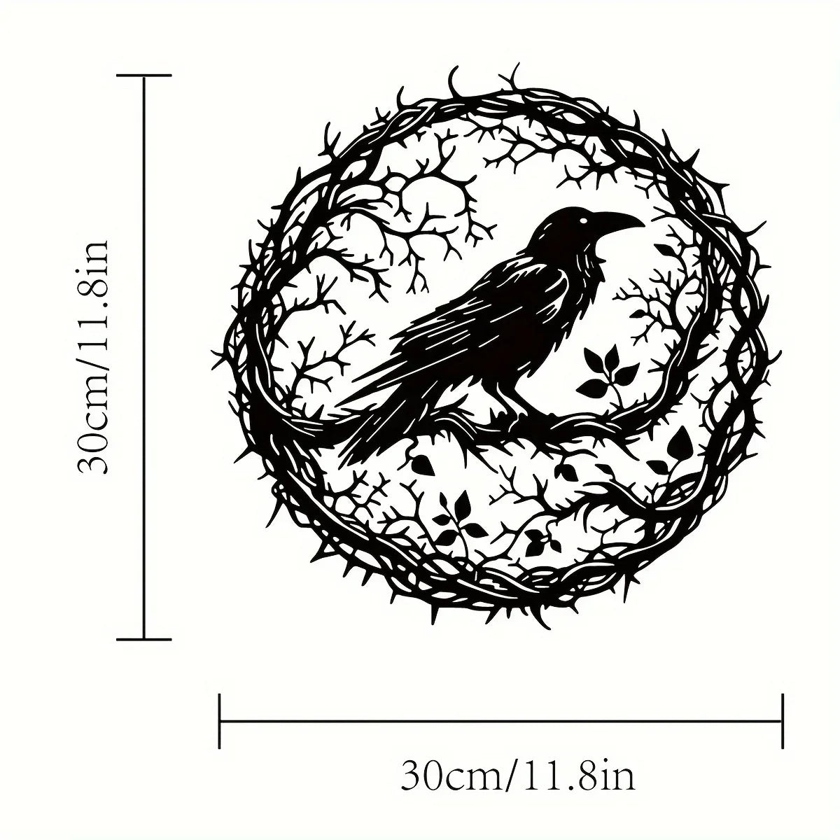 Gothic Artwork, Metal Raven Wall Art, Birds On Branch Wall Decor, Gothic Raven, Metal Crow Wall Sign,Iron Art, Wall decoration