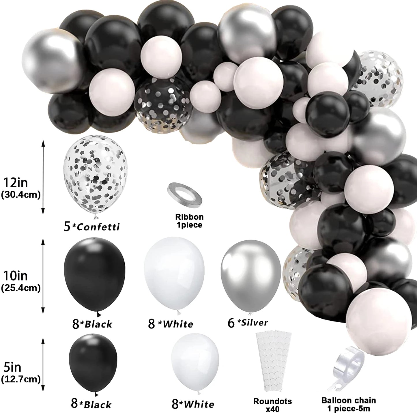Goth Black White BRIDE OR DIE Bachelorette Bridal Shower Party Decorations, Diamond Ring Disco Balloons Garland Foil Curtains