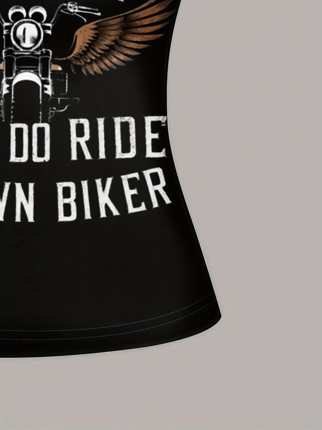 EZwear Women'S Retro Motorcycle & Maple Leaf Print Cami Top - Sexy Sleeveless Summer Tank with "I Don't Ride My Own Bike" Graphic, Black Polyester, Perfect for Casual or Motorcycle Enthusiasts, Motorcycle Enthusiast Gear | Ed