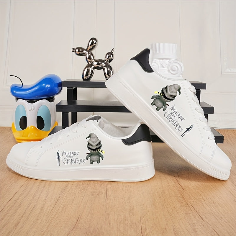 [Christmas Jack Skellington] Christmas Jack Skellington Sneakers - Black Casual Slip-On Shoes | Lightweight, All-Season Comfort, Ideal for Couples and Groups, Festive Gift Idea, Playful Design, Comfortable Footwear