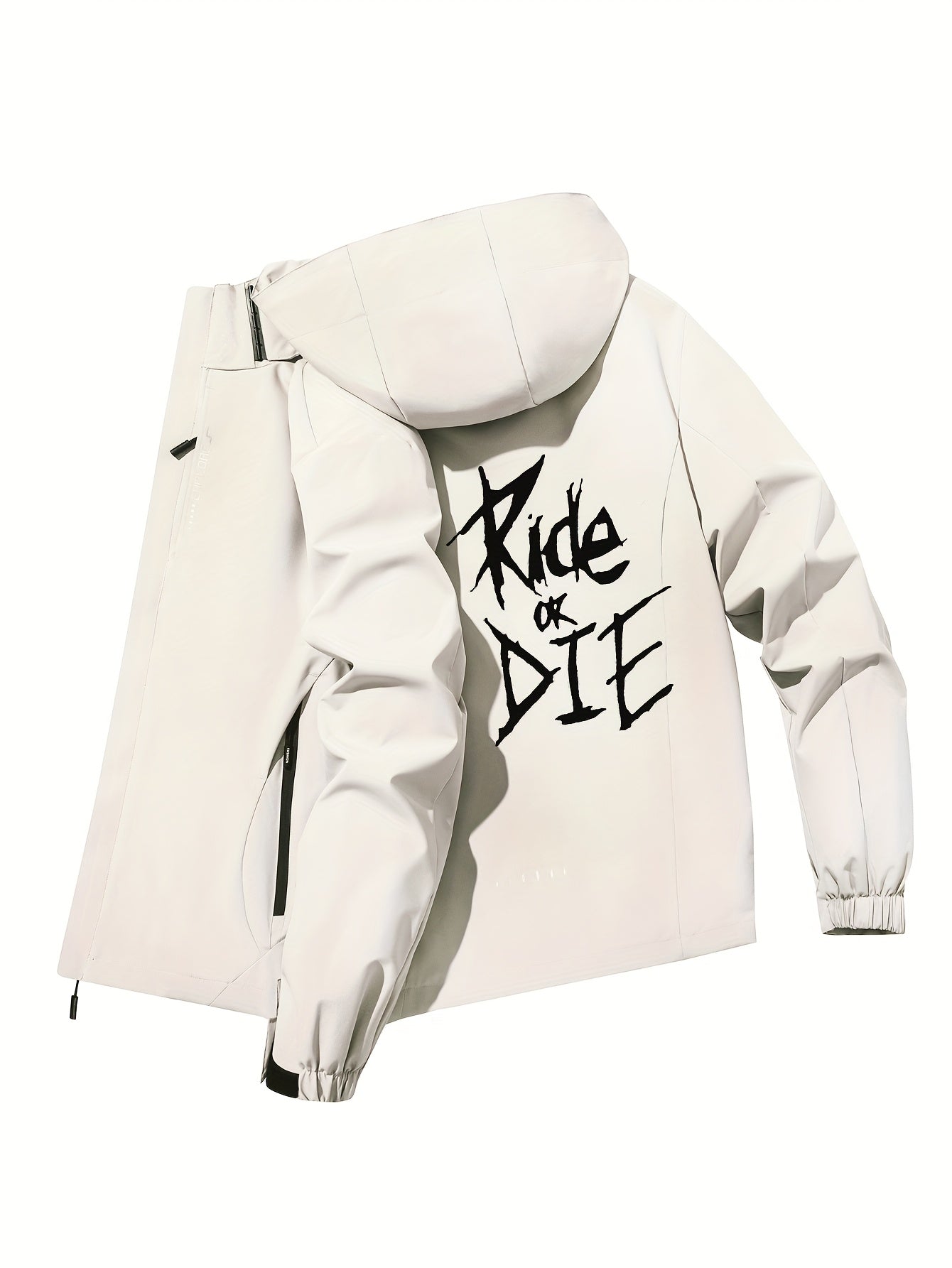 Women's Windproof Breathable Motorcycle/Outdoor Windbreaker Jacket with Removable Hood & "Ride or Die" Logo - Full-Zip Casual Coat for,, Training, Motorcycling Gear (Spring/Autumn), Training Jacket Women, Fall Jacket Women