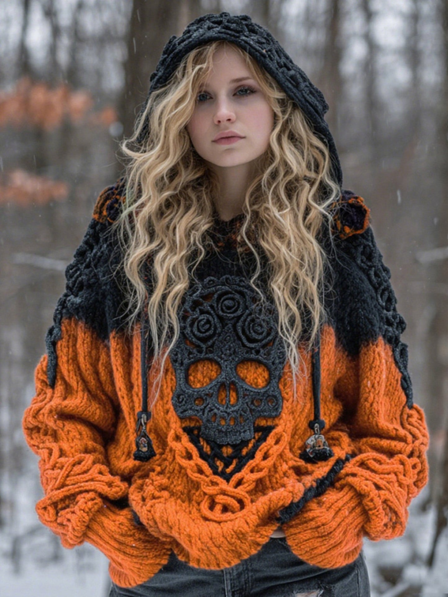 Oversized Gothic Hooded Sweater