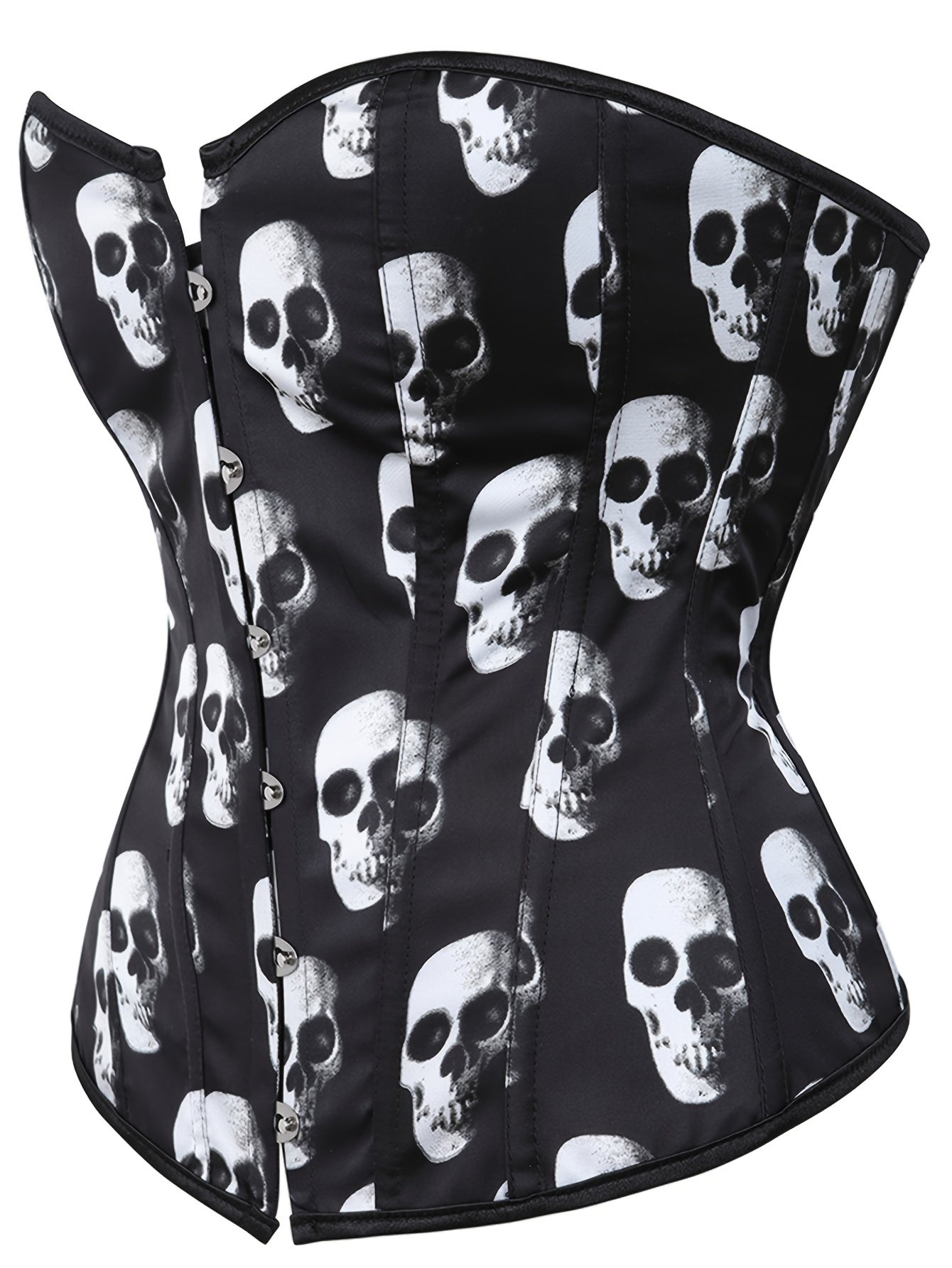 Women's Gothic Pirate/Viking Corset Top - Black & White Greek Key & Celtic Knot Design | Tummy Control Lace-Up Bodysuit | Costume Wedding Guest Dresser | Non-Stretch Fabric, Halloween Corset, Witch Corset, Gothic Corset, Goth