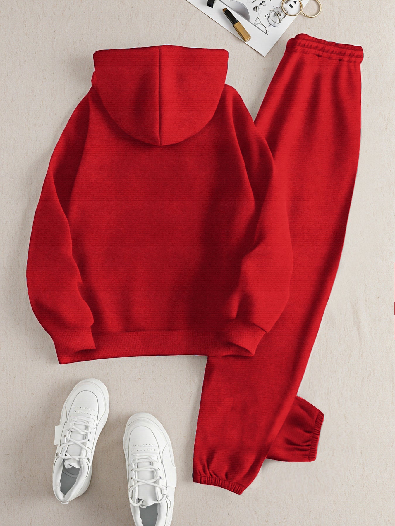2025 Autumn Winter New Arrival, Halloween Horror Pattern Hoodie and Sweatpants Set, Casual Style, with Pockets, for Women, Fall/Winter Collection, Halloween Costume|Casual Style Hoodie|Pocketed Hoodie, Halloween Costume Set,