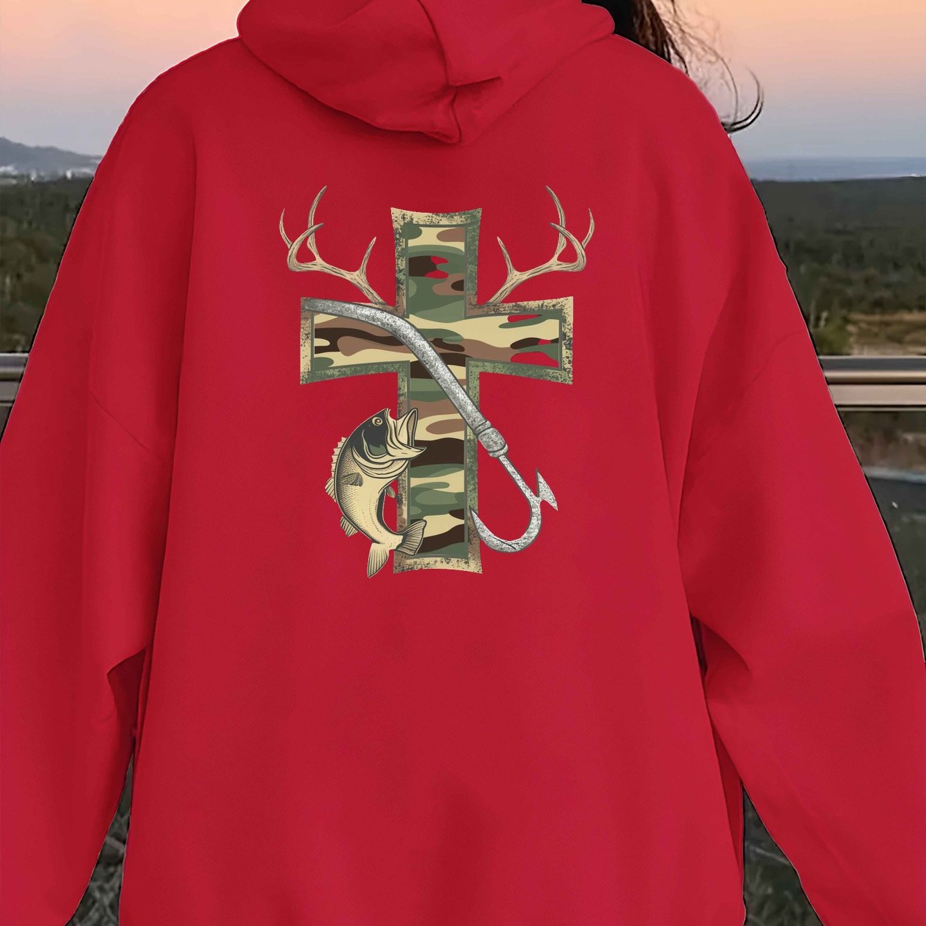 Teediy Cross with Camouflage Pattern Women'S Casual Hoodies