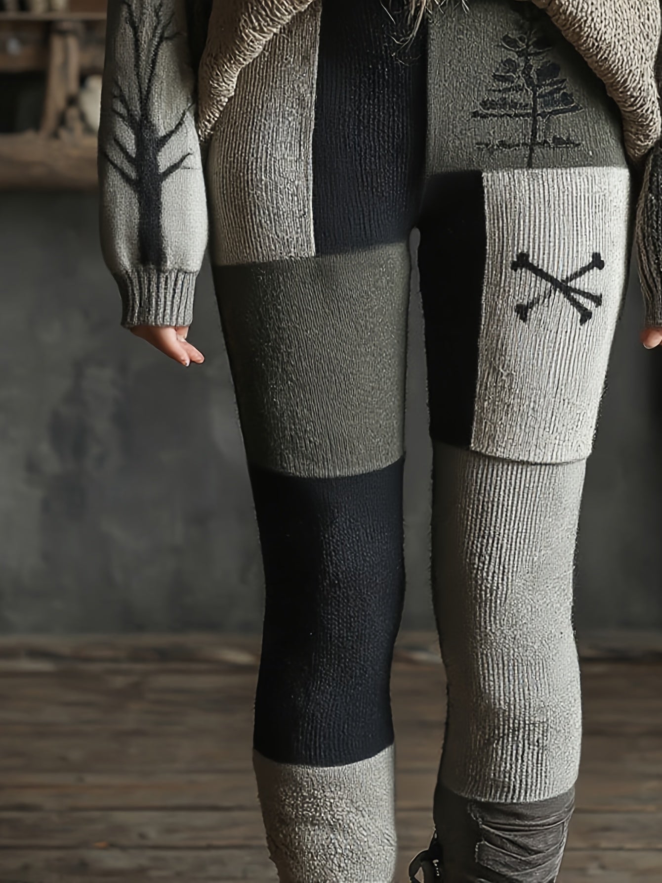 2025 Halloween Autumn/Winter Sweater High Waist Tight Pants Warm Underpants Pants Look Thin, Comfortable, Sexy, Good Wrapping Performance, Hip Lifting, Shaping, Body Shaping, Elastic Toe Printing, Low Price Hot, Tights For Wi