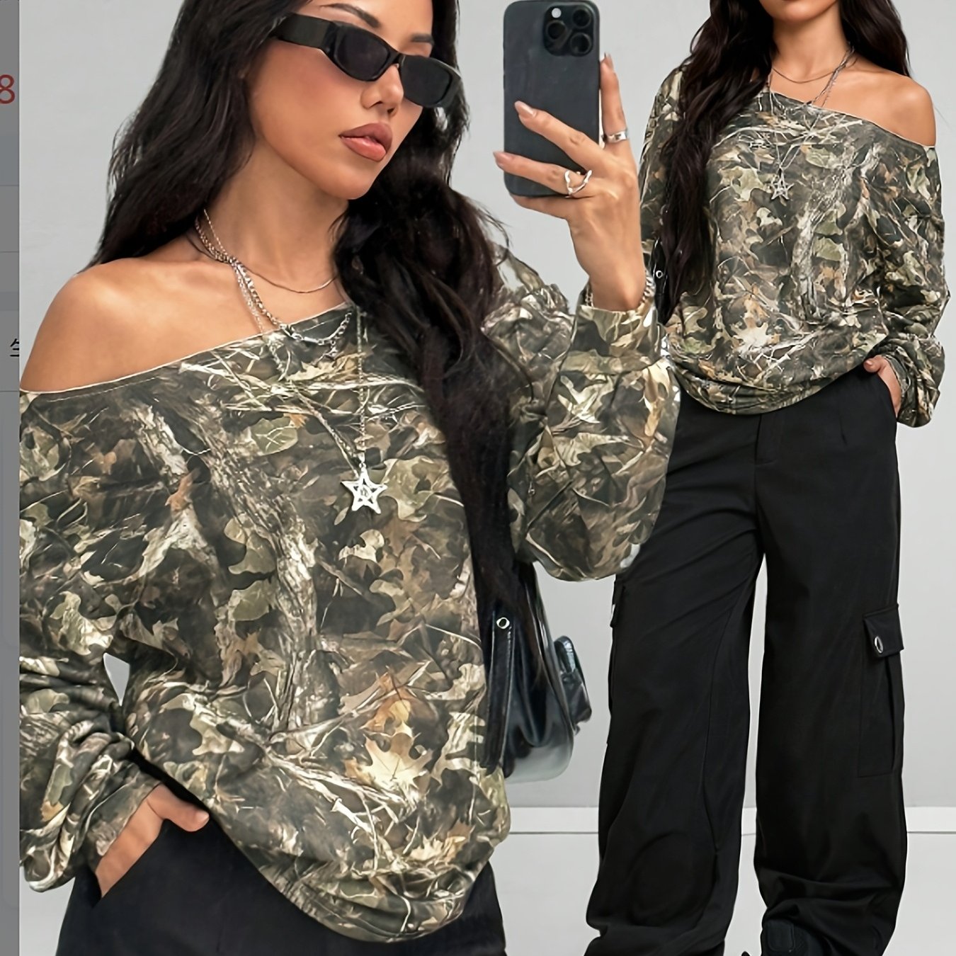 Women'S Casual Off-Shoulder Graphic Sweatshirt - "I AM A WOMAN" Print, Long Sleeve, Round Neck, Relaxed Fit, Black, Spring/Fall Streetwear, Casual Wear | Graphic Sweatshirt | Relaxed Fit Top, Ladies Sweatshirt