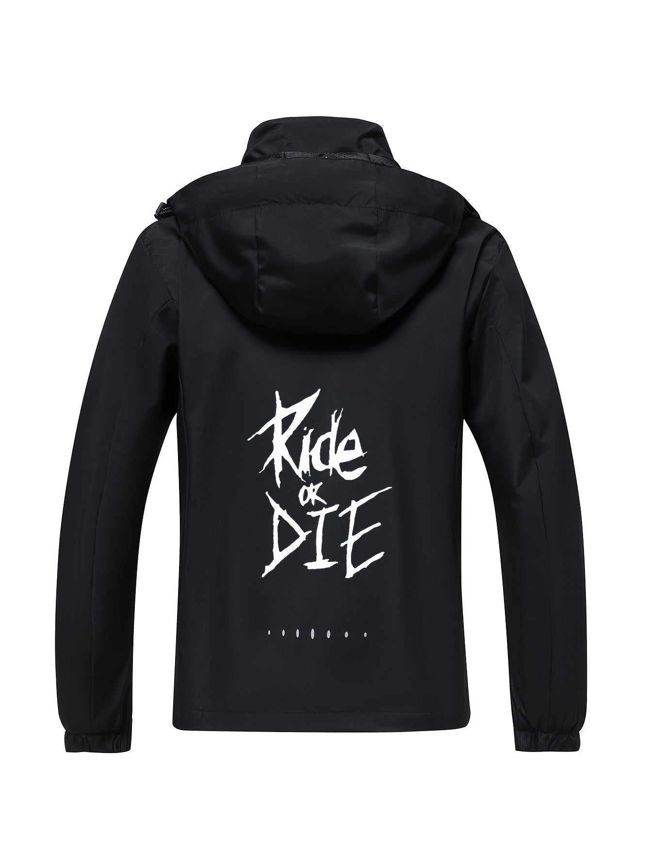 Women's Windproof Breathable Motorcycle/Outdoor Windbreaker Jacket with Removable Hood & "Ride or Die" Logo - Full-Zip Casual Coat for,, Training, Motorcycling Gear (Spring/Autumn), Training Jacket Women, Fall Jacket Women