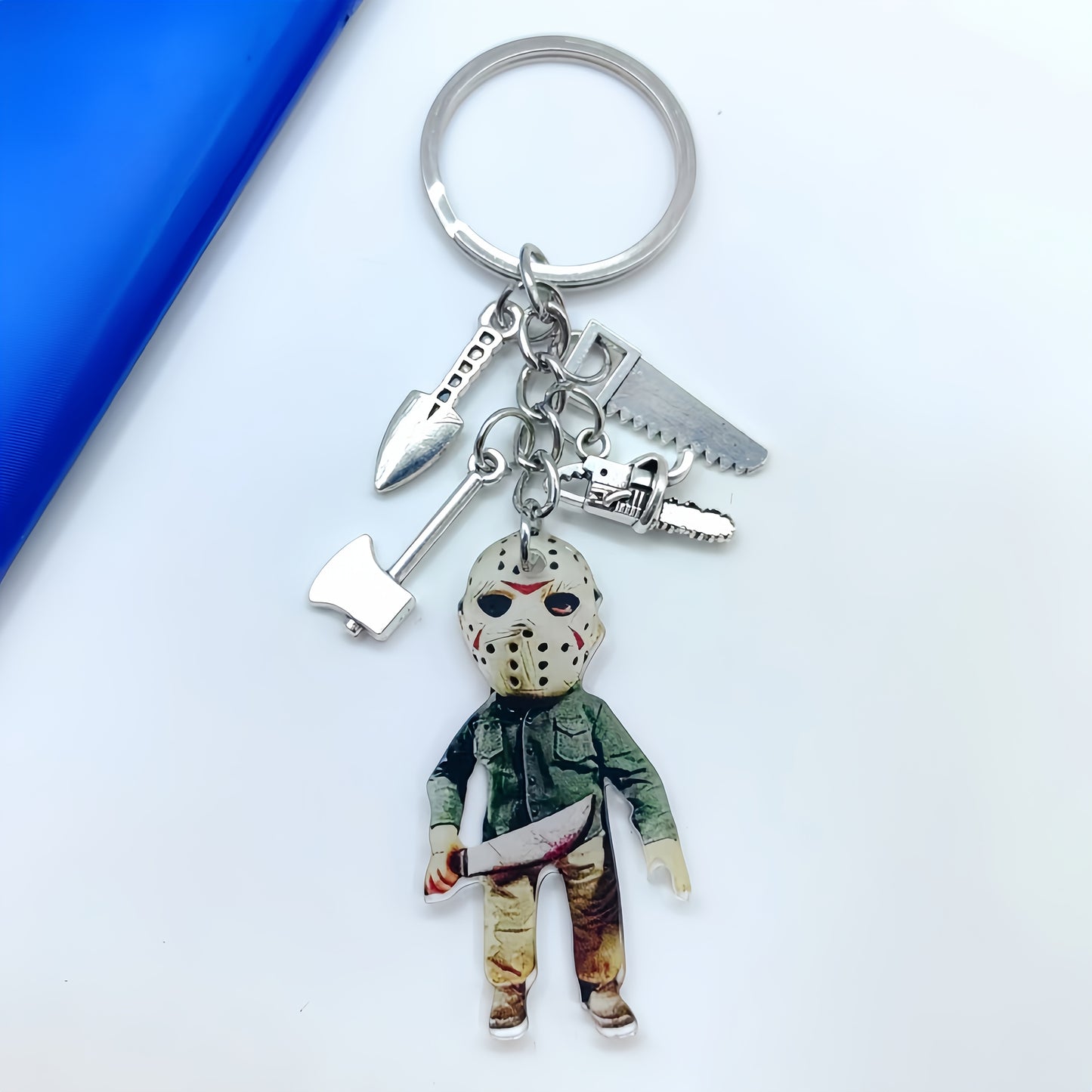 Horror-Themed Keychain with Masked Figure - Zinc Alloy, Durable & Stylish, Perfect for Backpacks & Bags, Ideal for Valentine'S Day Gift, Unique Gift Item|Stylish Keychain|Durable Zinc Alloy