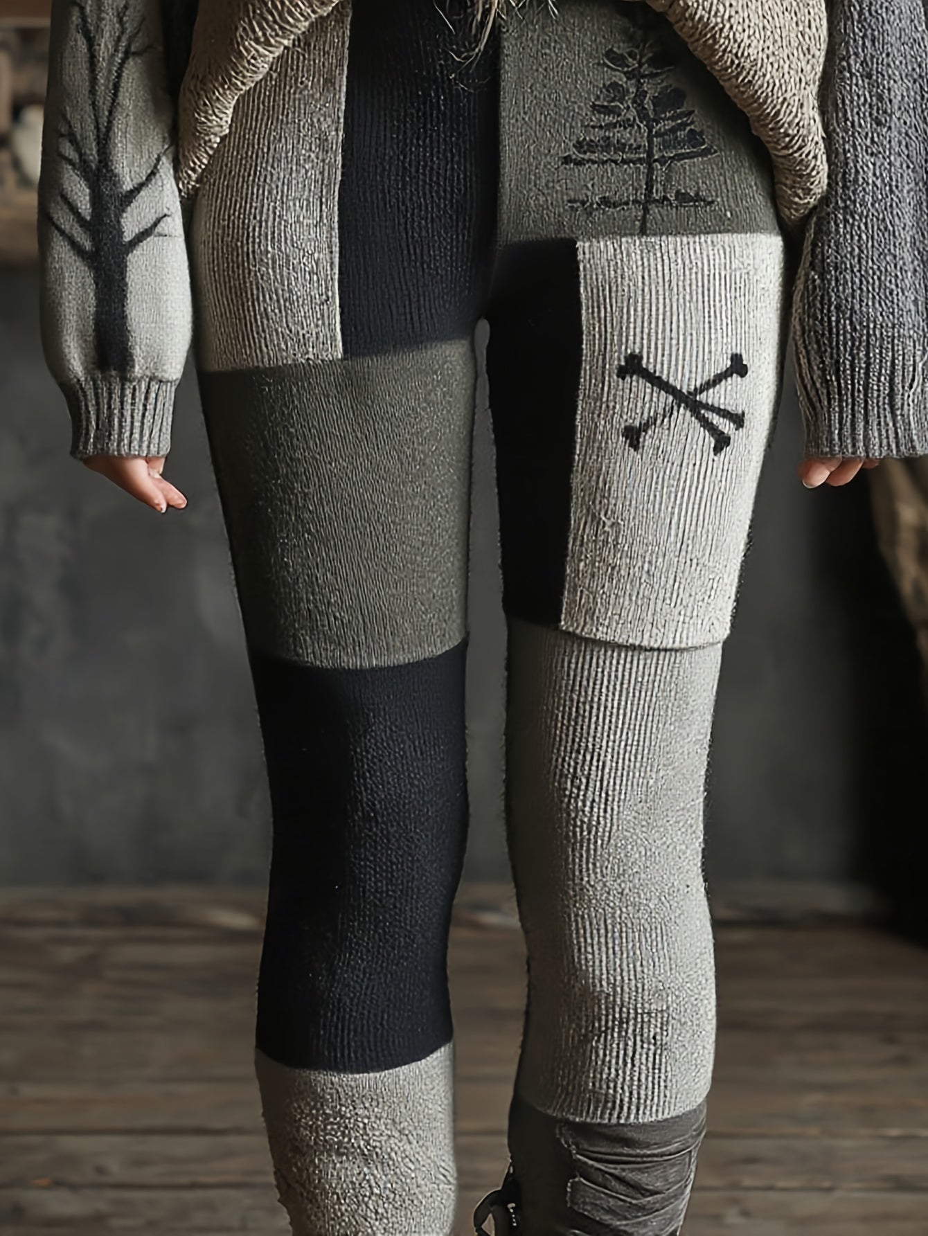 2025 Halloween Autumn/Winter Sweater High Waist Tight Pants Warm Underpants Pants Look Thin, Comfortable, Sexy, Good Wrapping Performance, Hip Lifting, Shaping, Body Shaping, Elastic Toe Printing, Low Price Hot, Tights For Wi
