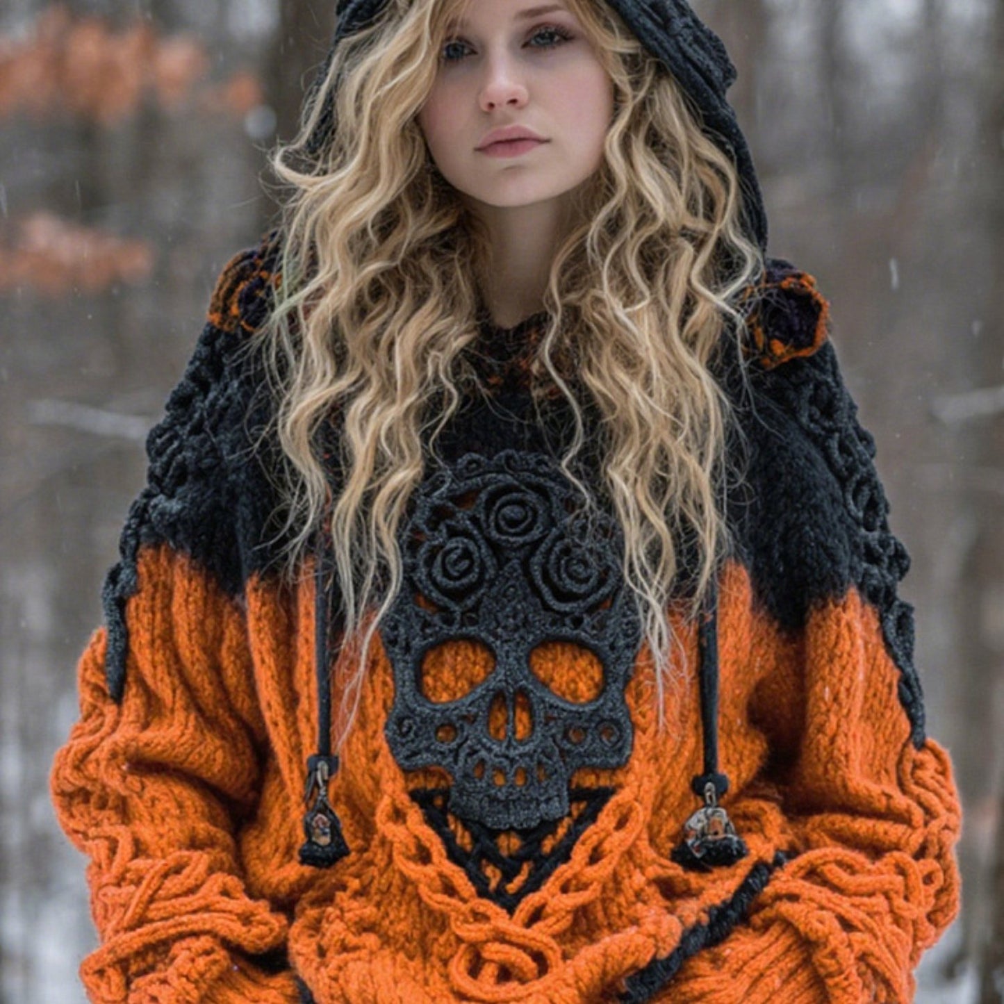 Oversized Gothic Hooded Sweater
