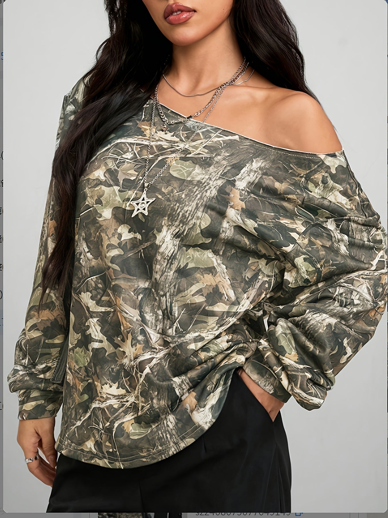 Women'S Casual Off-Shoulder Graphic Sweatshirt - "I AM A WOMAN" Print, Long Sleeve, Round Neck, Relaxed Fit, Black, Spring/Fall Streetwear, Casual Wear | Graphic Sweatshirt | Relaxed Fit Top, Ladies Sweatshirt