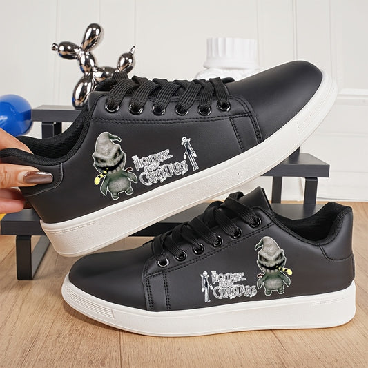 [Christmas Jack Skellington] Christmas Jack Skellington Sneakers - Black Casual Slip-On Shoes | Lightweight, All-Season Comfort, Ideal for Couples and Groups, Festive Gift Idea, Playful Design, Comfortable Footwear