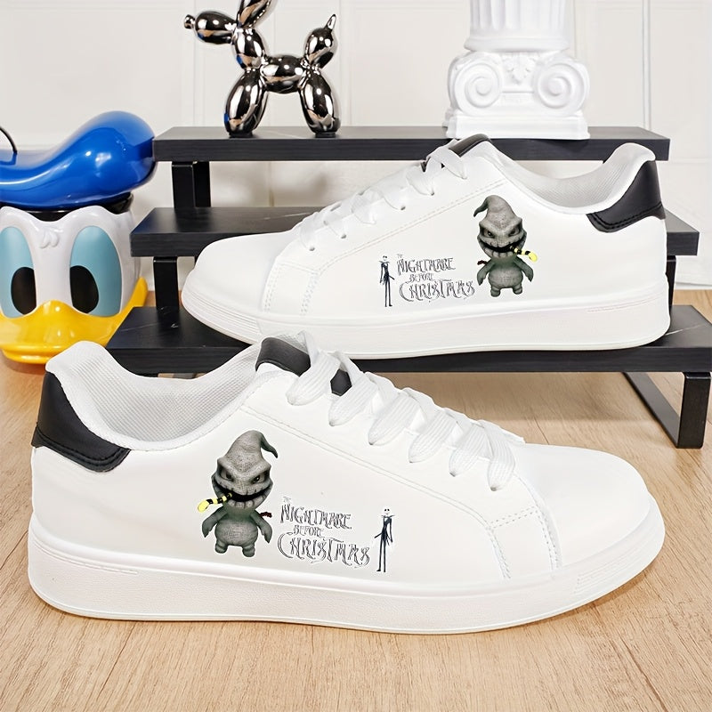 [Christmas Jack Skellington] Christmas Jack Skellington Sneakers - Black Casual Slip-On Shoes | Lightweight, All-Season Comfort, Ideal for Couples and Groups, Festive Gift Idea, Playful Design, Comfortable Footwear