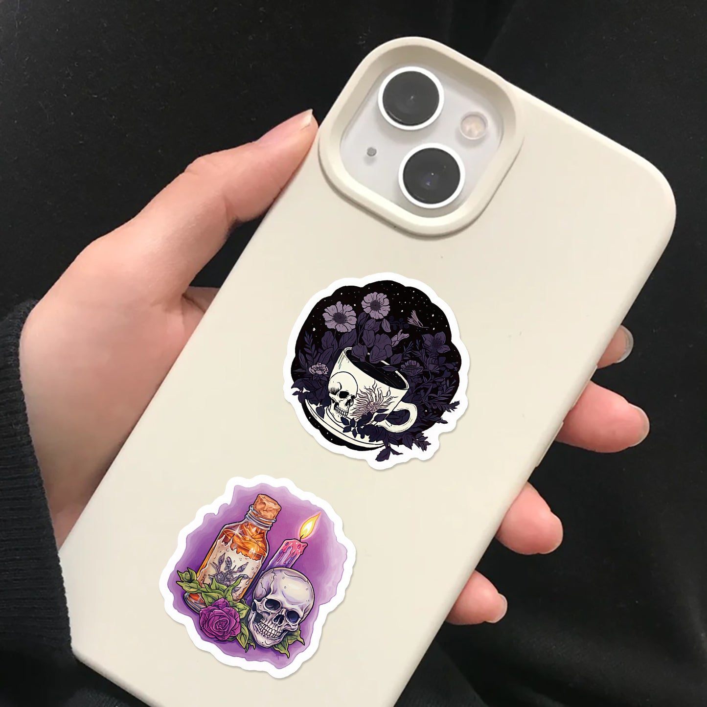 50pcs Mystical Gothic Stickers with Dark Purple Illustrations Vinyl Waterproof Aesthetic Decals - Suitable for Decorating Laptops, Cell Phones, Guitars, Water Bottles, Cars, Tablets, Luggage, Musical Instruments - Perfect for