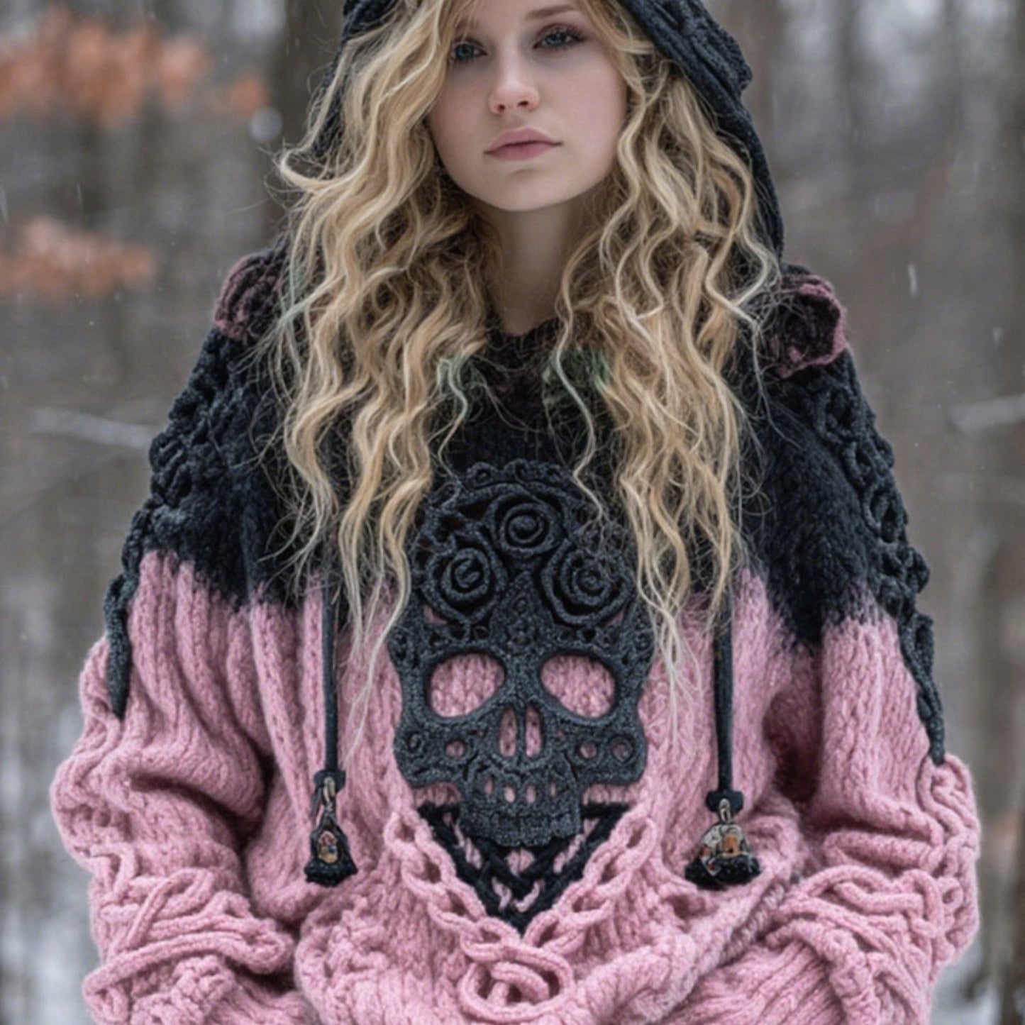Oversized Gothic Hooded Sweater