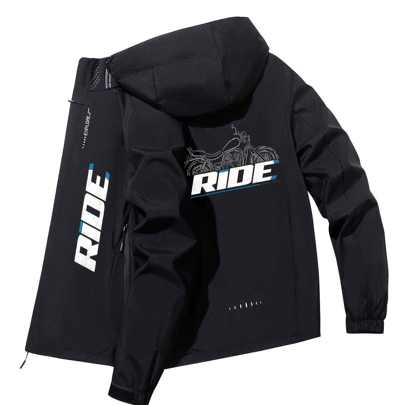 Women'S Windproof Motorcycle Jacket - Lightweight Windproof Coat with Full-Zip Closure, Hooded Neck, Zippered Pockets - Pink Riding Jacket for Motorcycling, Cycling, Commuting - Spring/Fall Outerwear for Women Riders, Motorcy