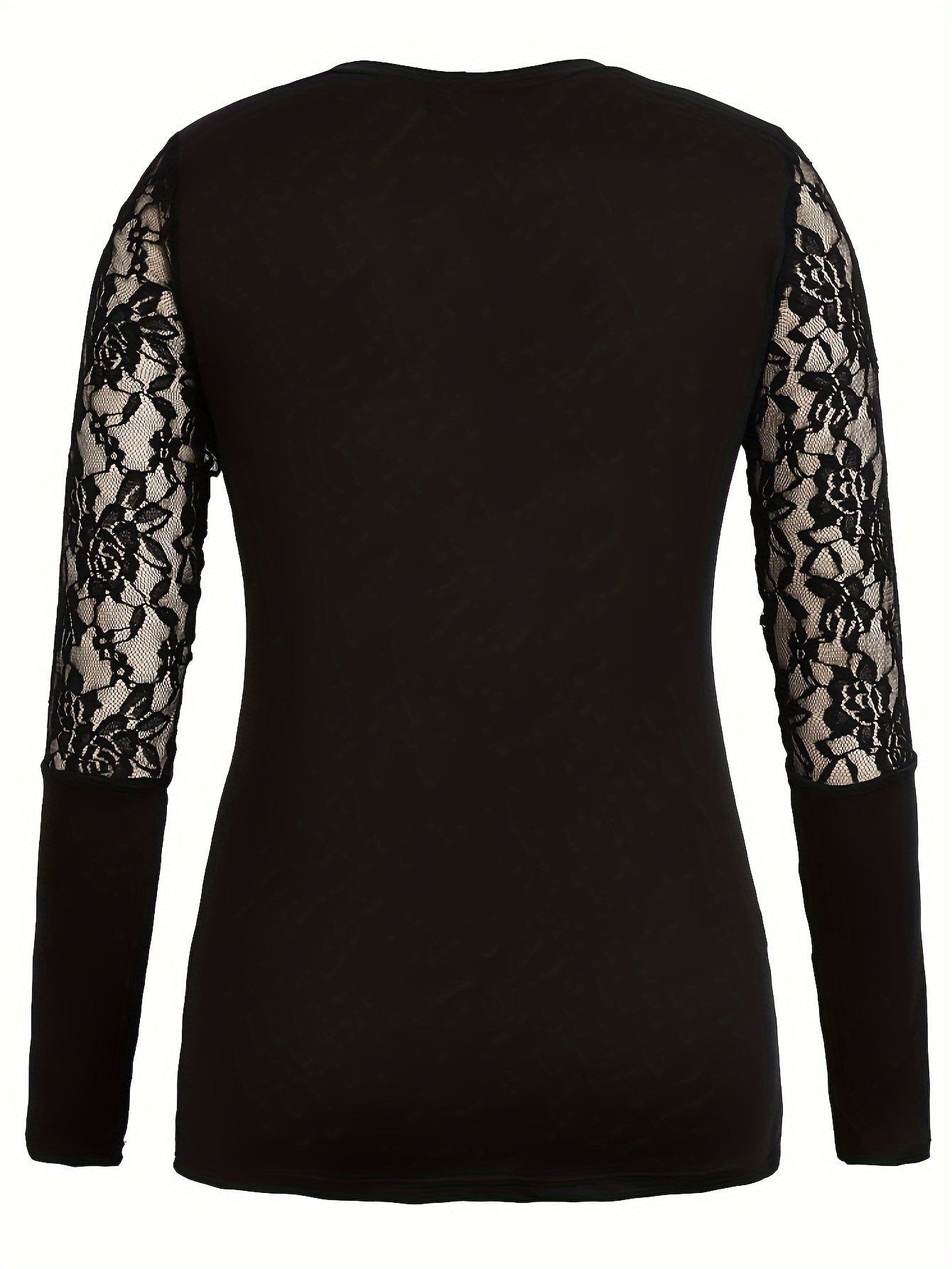 Elegant Rhinestone Skull Long Sleeve T-Shirt for Women - Stretchy Polyester Blend, Crew Neck, Perfect for Fall, Autumn, Fashion