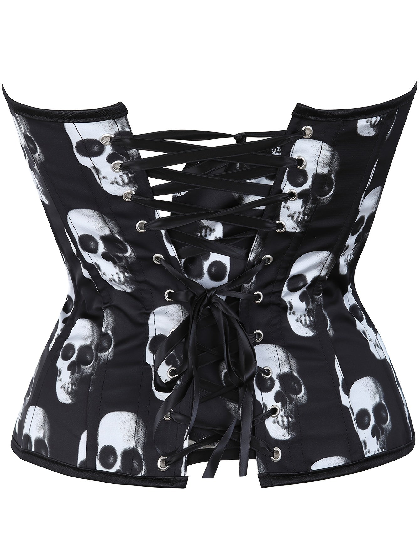 Women's Gothic Pirate/Viking Corset Top - Black & White Greek Key & Celtic Knot Design | Tummy Control Lace-Up Bodysuit | Costume Wedding Guest Dresser | Non-Stretch Fabric, Halloween Corset, Witch Corset, Gothic Corset, Goth