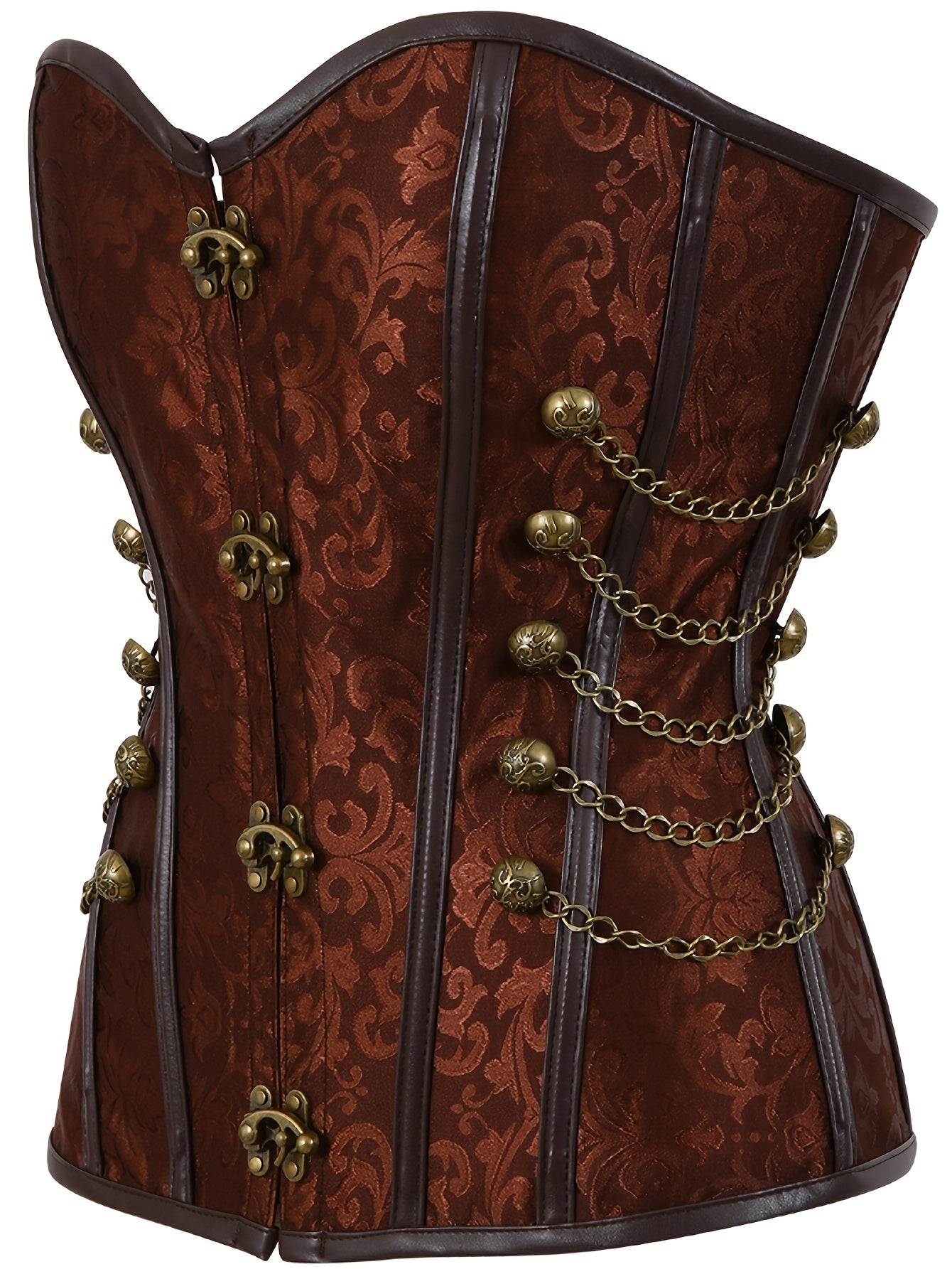 [Steampunk Corset] Steampunk Renaissance Women's Corset Top | Black Lace-Up Front, Off-Shoulder Design, Non-Stretch Fabric, Adjustable Straps | For Halloween, Pirate & Costume Parties